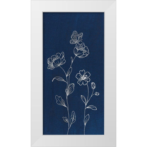 Blue Butterfly Garden I White Modern Wood Framed Art Print by Nai, Danhui