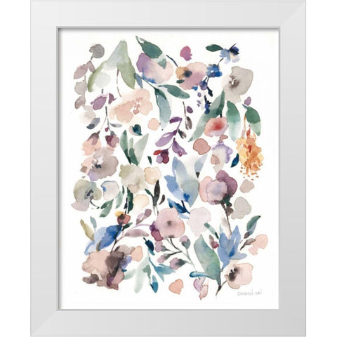 Breezy Florals III Colorful White Modern Wood Framed Art Print by Nai, Danhui