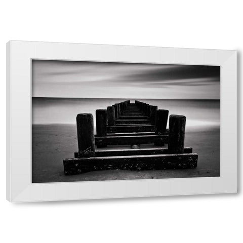 Coney Island Pier BW White Modern Wood Framed Art Print by Gendreau, Katherine