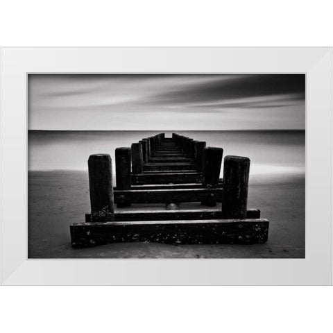 Coney Island Pier BW White Modern Wood Framed Art Print by Gendreau, Katherine