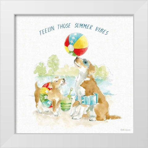 Summer Fun II White Modern Wood Framed Art Print by Grove, Beth