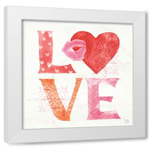 Love Always III White Modern Wood Framed Art Print by June, Dina