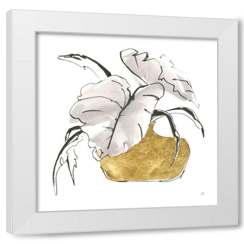Delicate Gilded Vase II White Modern Wood Framed Art Print by Paschke, Chris