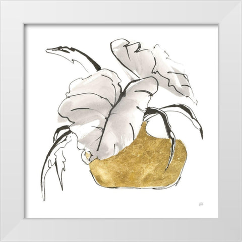 Delicate Gilded Vase II White Modern Wood Framed Art Print by Paschke, Chris