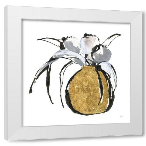 Gilded Vase II White Modern Wood Framed Art Print by Paschke, Chris