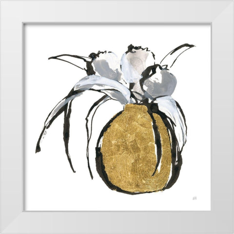 Gilded Vase II White Modern Wood Framed Art Print by Paschke, Chris