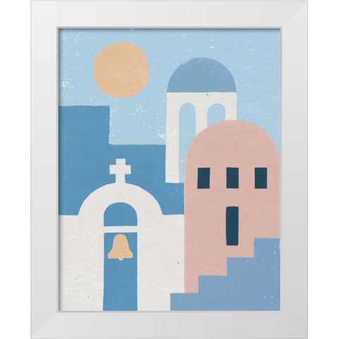 Santorini Summer II White Modern Wood Framed Art Print by Hershey, Moira