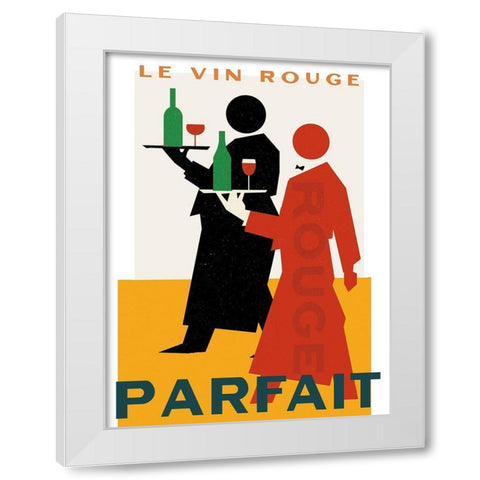Le Vin Rouge Parfait White Modern Wood Framed Art Print by Wild Apple Portfolio