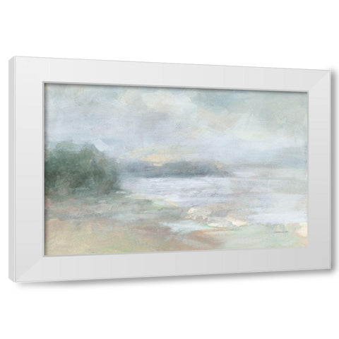 Bay Fog White Modern Wood Framed Art Print by Nai, Danhui