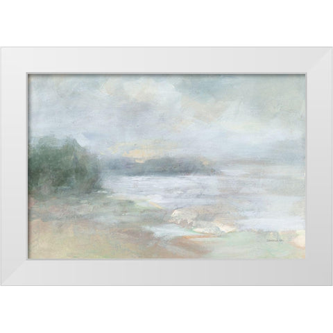 Bay Fog White Modern Wood Framed Art Print by Nai, Danhui