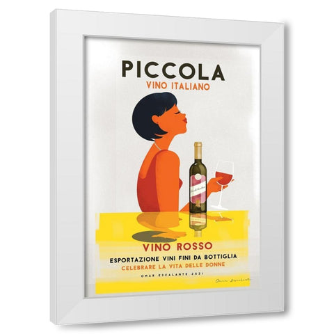 Vino Rosso I White Modern Wood Framed Art Print by Escalante, Omar