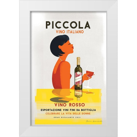 Vino Rosso I White Modern Wood Framed Art Print by Escalante, Omar