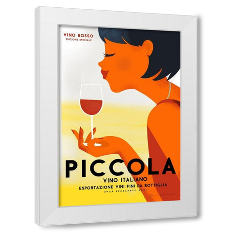 Vino Rosso II White Modern Wood Framed Art Print by Escalante, Omar