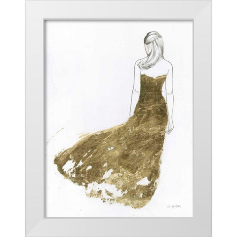 Gold Dress I White Modern Wood Framed Art Print by Wiens, James