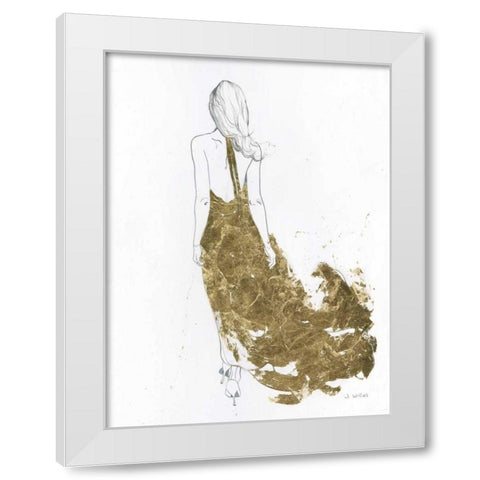 Gold Dress II White Modern Wood Framed Art Print by Wiens, James