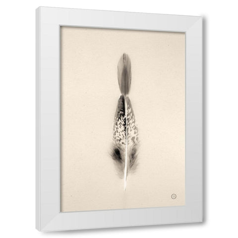 Floating Feathers I Sepia White Modern Wood Framed Art Print by Larson, Nathan