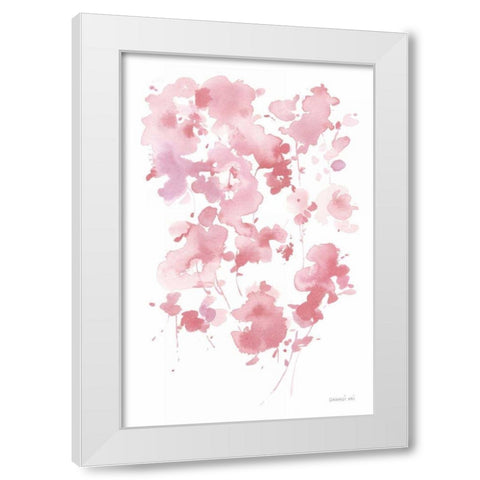 Cascading Petals II Pink White Modern Wood Framed Art Print by Nai, Danhui