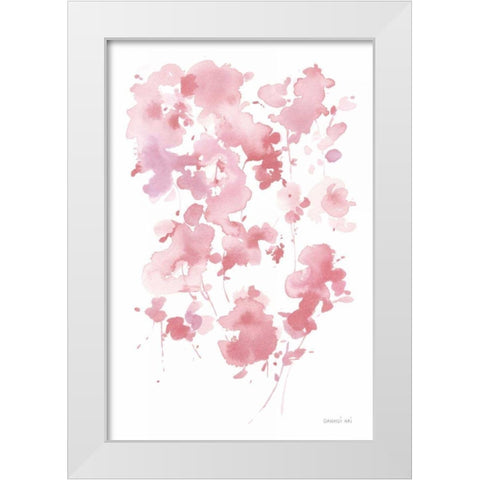 Cascading Petals II Pink White Modern Wood Framed Art Print by Nai, Danhui