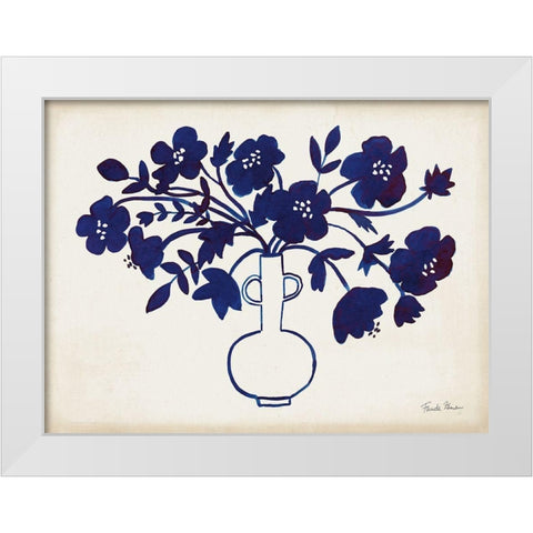 Modern Blue I White Modern Wood Framed Art Print by Zaman, Farida