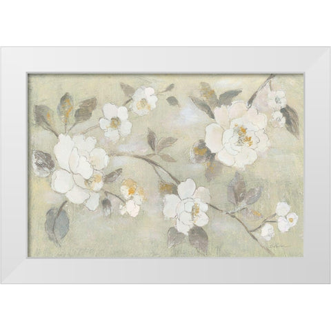 Romantic Spring Flowers I White Horizontal White Modern Wood Framed Art Print by Vassileva, Silvia