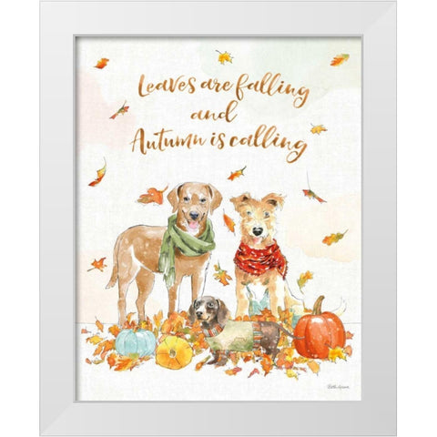 Harvest Dogs I v2 Vertical White Modern Wood Framed Art Print by Grove, Beth