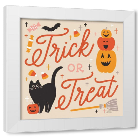 Trick or Treat II White Modern Wood Framed Art Print by Marshall, Laura