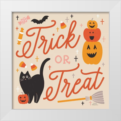 Trick or Treat II White Modern Wood Framed Art Print by Marshall, Laura