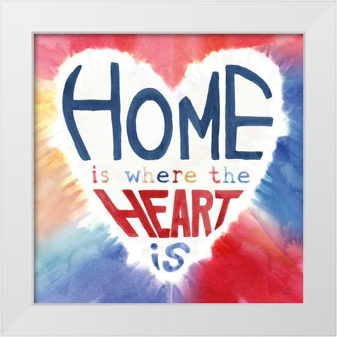 Rainbow Love II White Modern Wood Framed Art Print by June, Dina