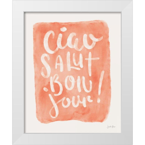 Ciao Lettering I White Modern Wood Framed Art Print by Penner, Janelle