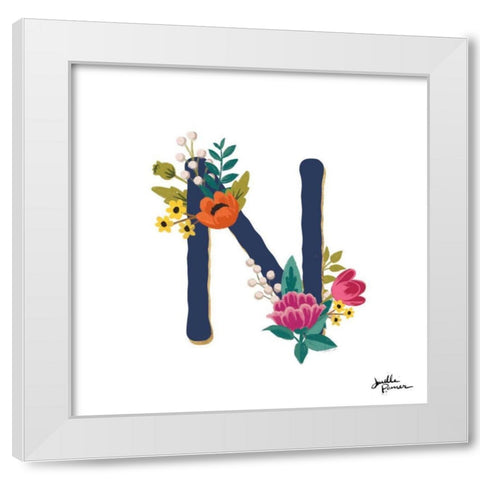 Romantic Luxe N Navy White Modern Wood Framed Art Print by Penner, Janelle