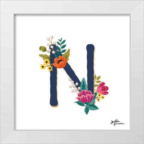 Romantic Luxe N Navy White Modern Wood Framed Art Print by Penner, Janelle