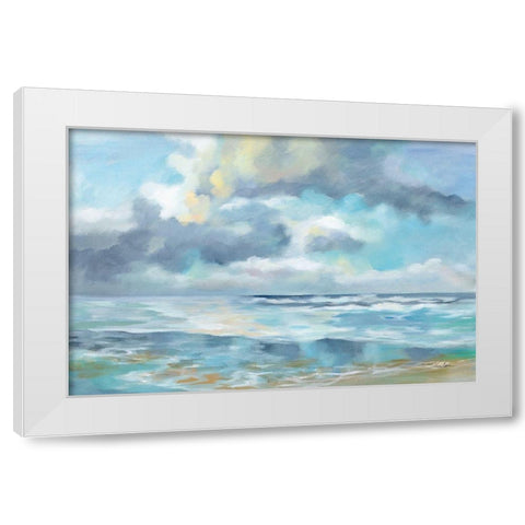 Summer Clouds White Modern Wood Framed Art Print by Vassileva, Silvia
