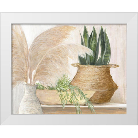 Grasses and Greens White Modern Wood Framed Art Print by Purinton, Julia