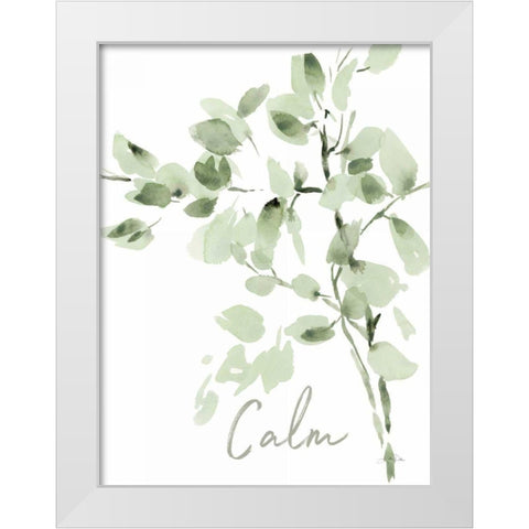 Cascading Branches II Calm White Modern Wood Framed Art Print by Pete, Katrina