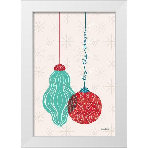 Retro Ornaments III White Modern Wood Framed Art Print by Thorns, Becky