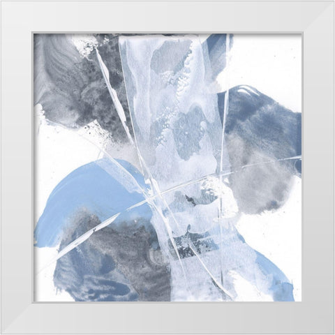 White Line Blues I White Modern Wood Framed Art Print by Paschke, Chris