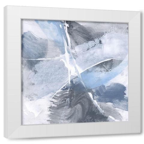 White Line Blues III White Modern Wood Framed Art Print by Paschke, Chris