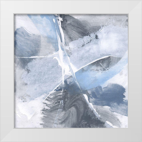 White Line Blues III White Modern Wood Framed Art Print by Paschke, Chris