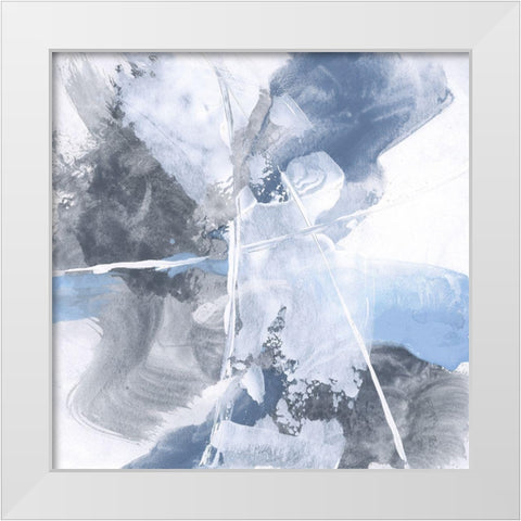 White Line Blues IV White Modern Wood Framed Art Print by Paschke, Chris