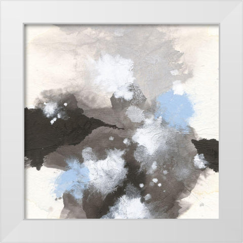 Puff of Blue I White Modern Wood Framed Art Print by Paschke, Chris