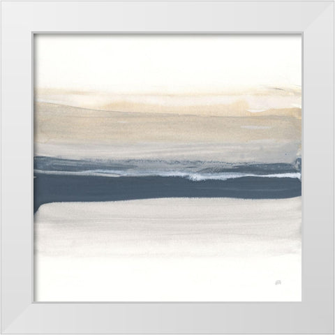 Tonal Blue Gray I White Modern Wood Framed Art Print by Paschke, Chris