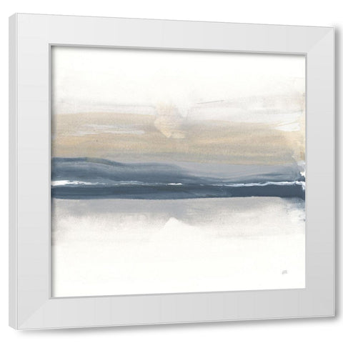 Tonal Blue Gray II White Modern Wood Framed Art Print by Paschke, Chris