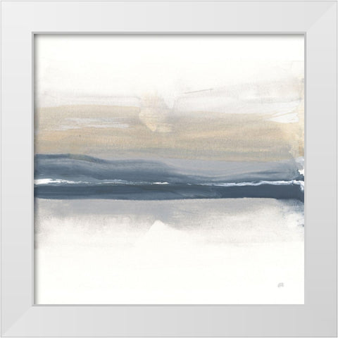 Tonal Blue Gray II White Modern Wood Framed Art Print by Paschke, Chris