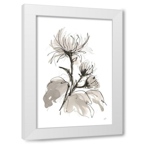 Chrysanthemum I White Modern Wood Framed Art Print by Paschke, Chris