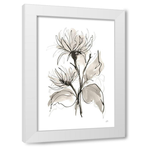 Chrysanthemum II White Modern Wood Framed Art Print by Paschke, Chris