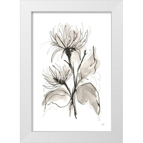 Chrysanthemum II White Modern Wood Framed Art Print by Paschke, Chris