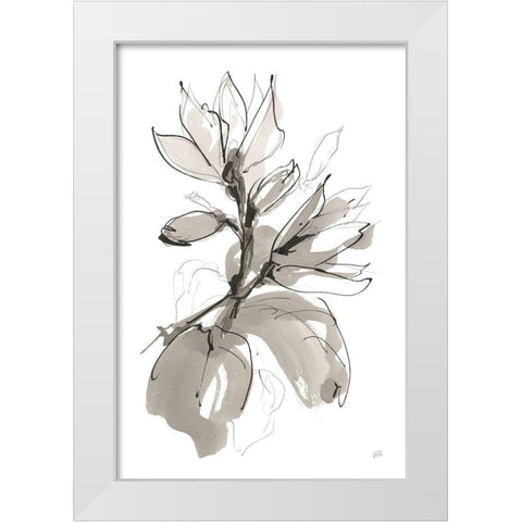 Magnolia I White Modern Wood Framed Art Print by Paschke, Chris