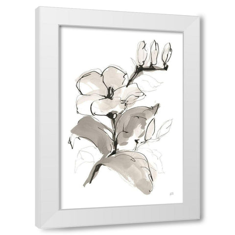 Magnolia II White Modern Wood Framed Art Print by Paschke, Chris