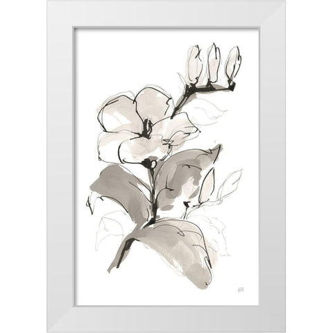 Magnolia II White Modern Wood Framed Art Print by Paschke, Chris