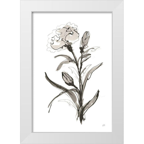 Carnation I White Modern Wood Framed Art Print by Paschke, Chris